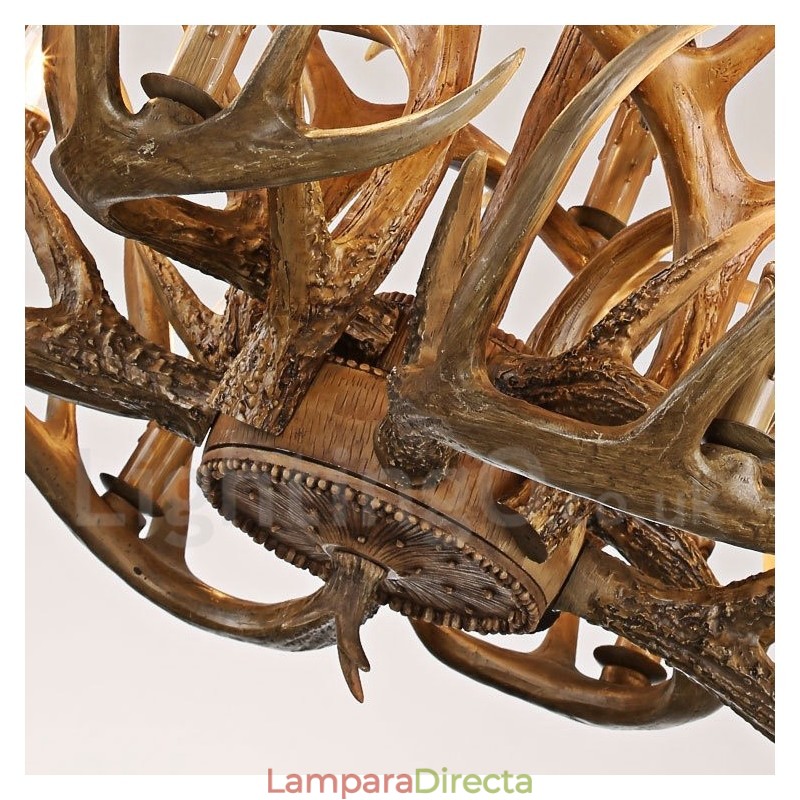 Lámpara de araña vintage de estilo campestre de 12 luces