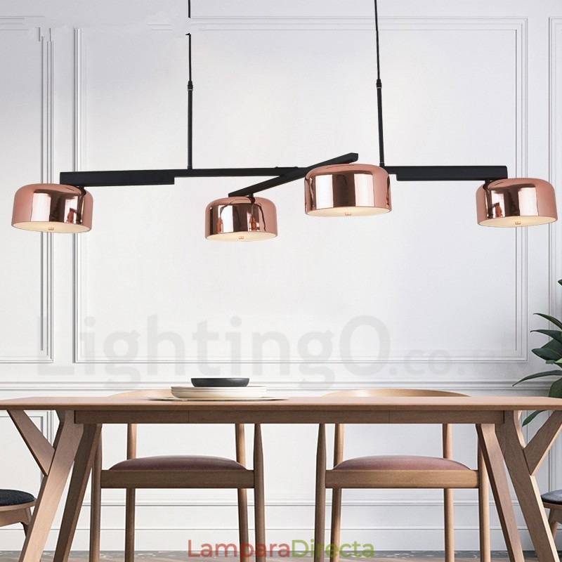 Lámpara de araña giratoria contemporánea moderna de un solo nivel de 4 luces