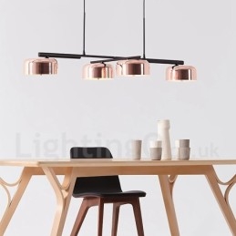 Lámpara de araña giratoria contemporánea moderna de un solo nivel de 4 luces