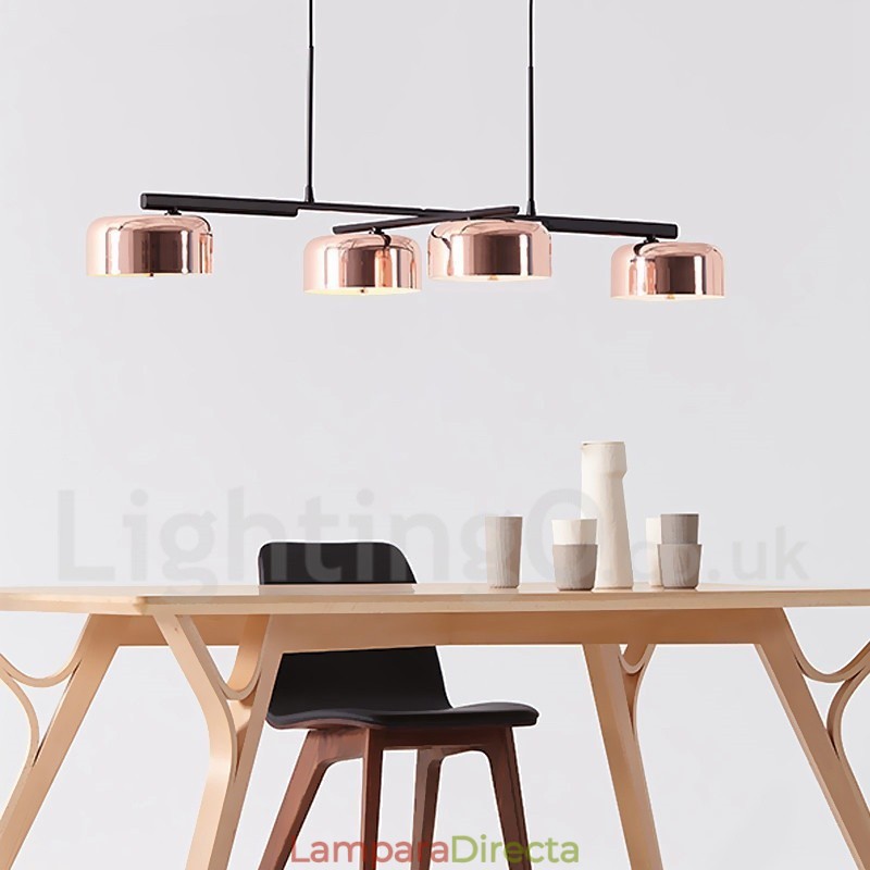 Lámpara de araña giratoria contemporánea moderna de un solo nivel de 4 luces