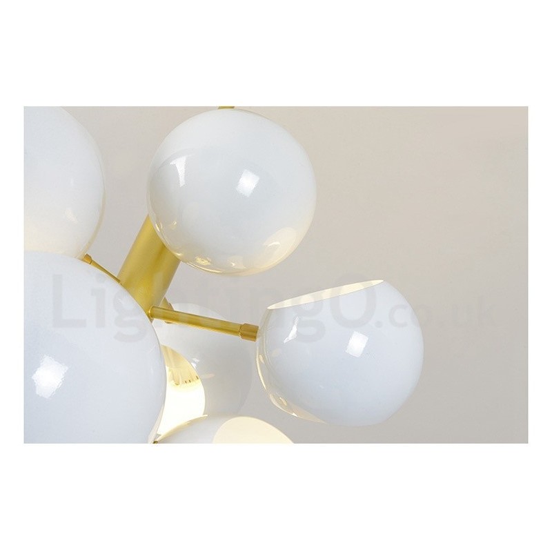 Lámpara de araña moderna contemporánea de 10 luces blanca