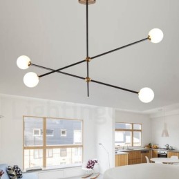 Lámpara de araña moderna contemporánea de 4 luces y 2 niveles