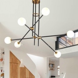 Lámpara de araña moderna contemporánea de 6 luces y 3 niveles