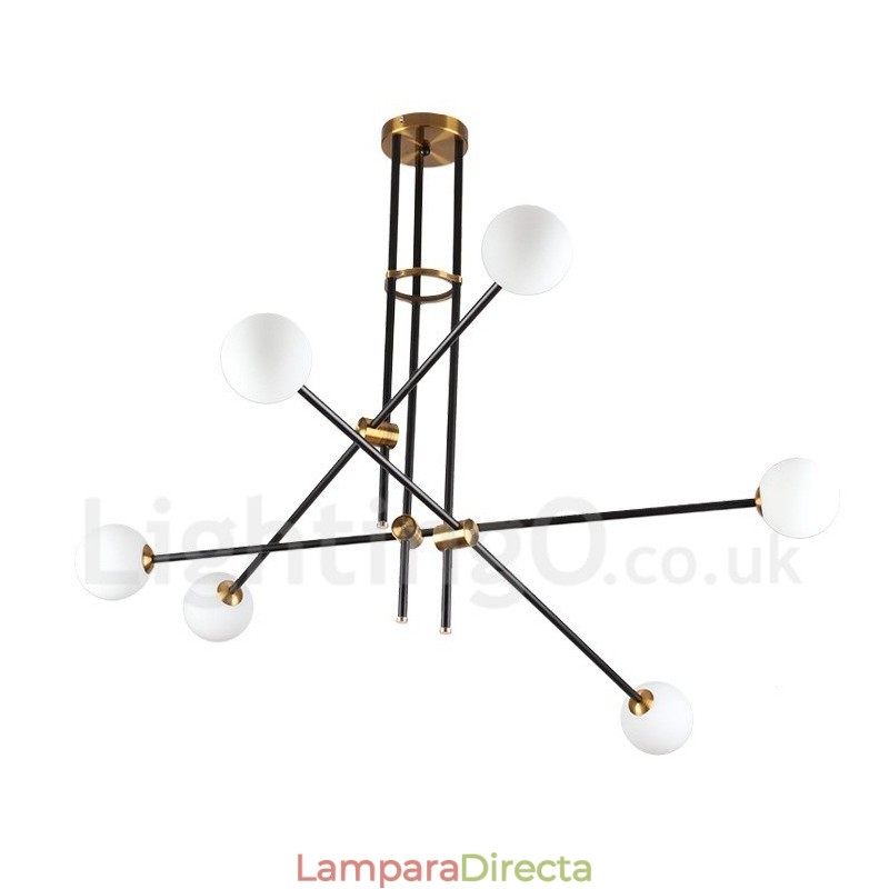 Lámpara de araña moderna contemporánea de 6 luces y 3 niveles