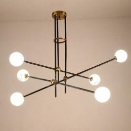 Lámpara de araña moderna contemporánea de 6 luces y 3 niveles