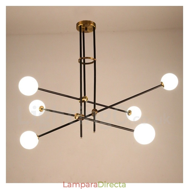 Lámpara de araña moderna contemporánea de 6 luces y 3 niveles