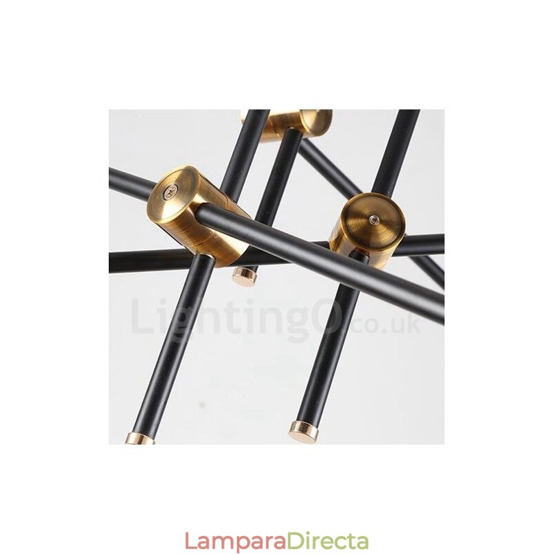 Lámpara de araña moderna contemporánea de 6 luces y 3 niveles