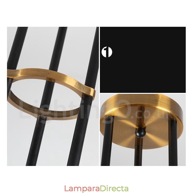 Lámpara de araña moderna contemporánea de 6 luces y 3 niveles