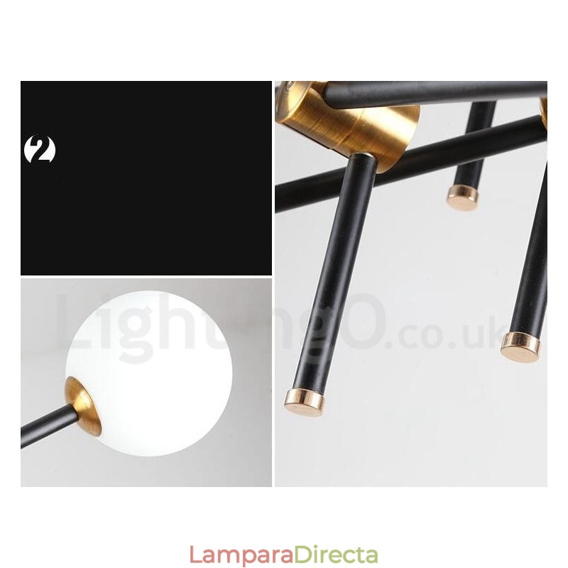 Lámpara de araña moderna contemporánea de 6 luces y 3 niveles