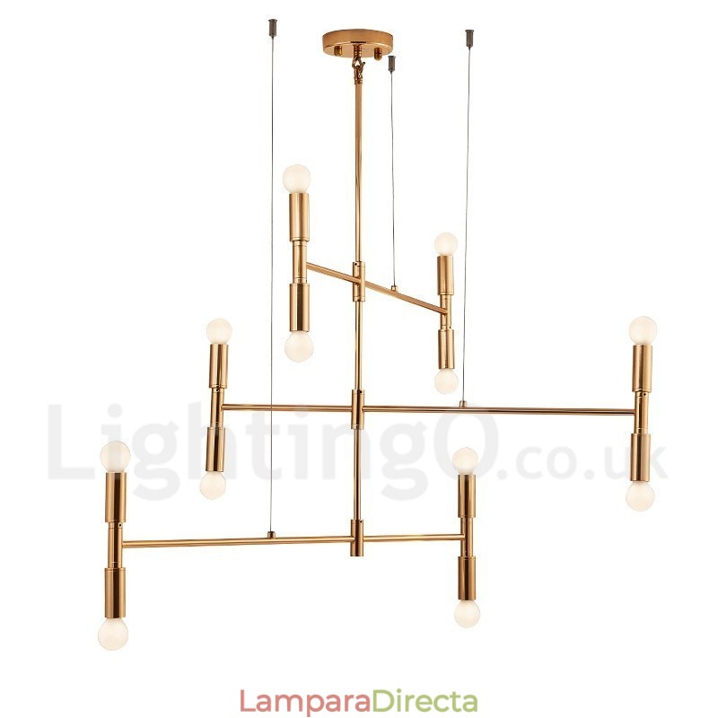 Lámpara de araña moderna contemporánea de 8 luces y 3 niveles