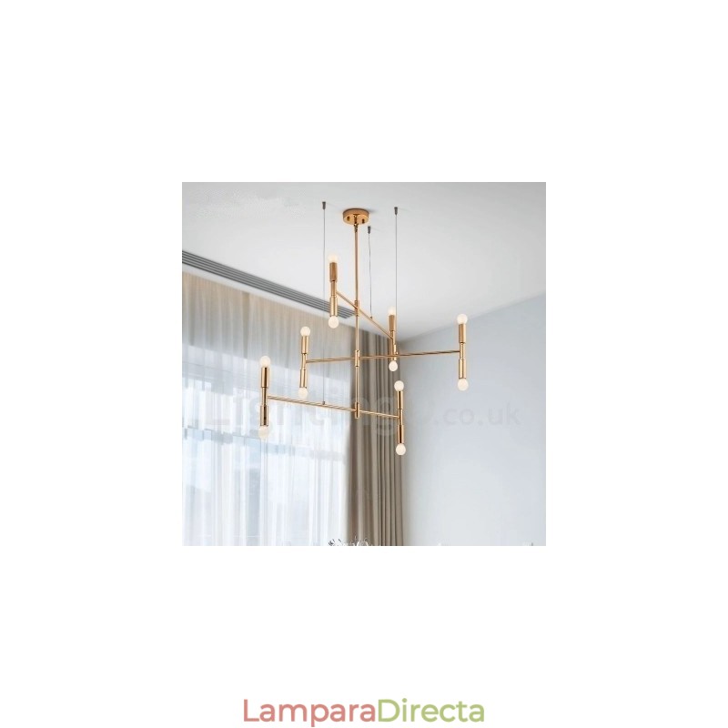 Lámpara de araña moderna contemporánea de 8 luces y 3 niveles