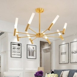 Lámpara de araña moderna contemporánea giratoria de 8 luces