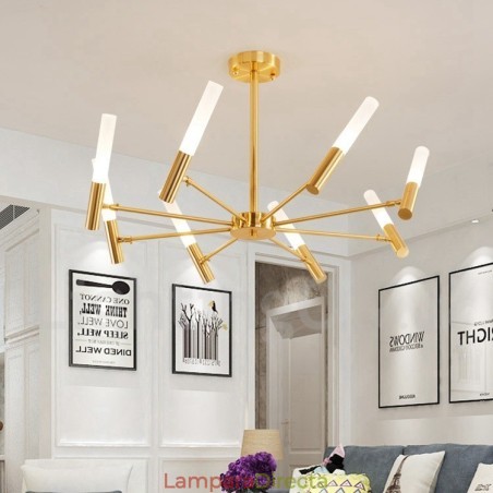 Lámpara de araña moderna contemporánea giratoria de 8 luces Lámpara de araña moderna contemporánea giratoria de 8 luces