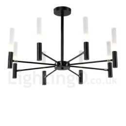 Lámpara de araña moderna contemporánea giratoria de 8 luces