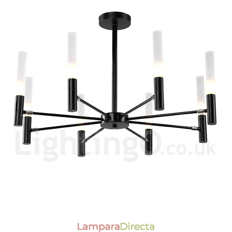 Lámpara de araña moderna contemporánea giratoria de 8 luces