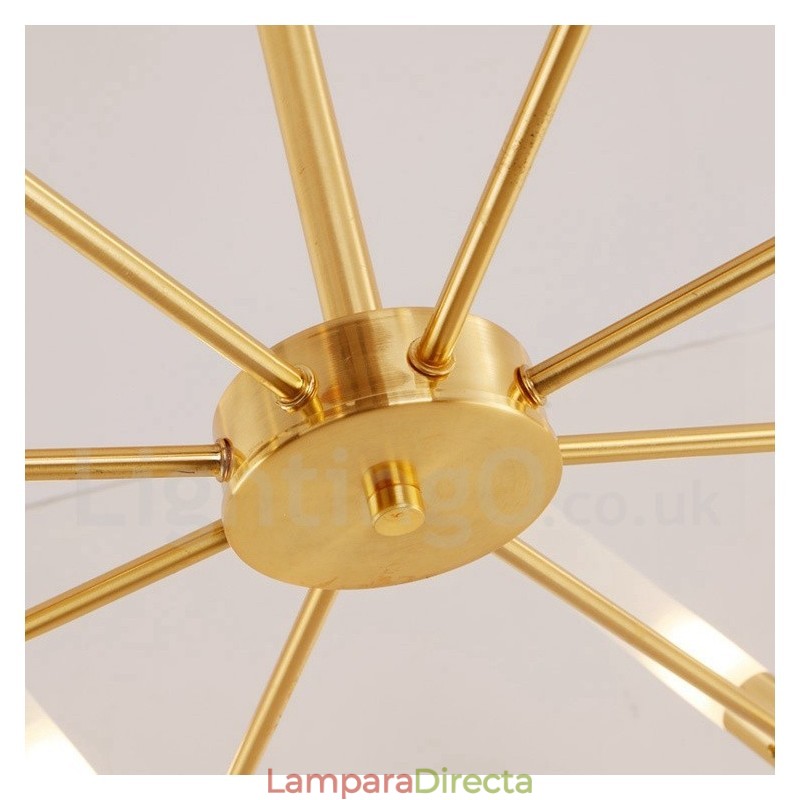 Lámpara de araña moderna contemporánea giratoria de 8 luces