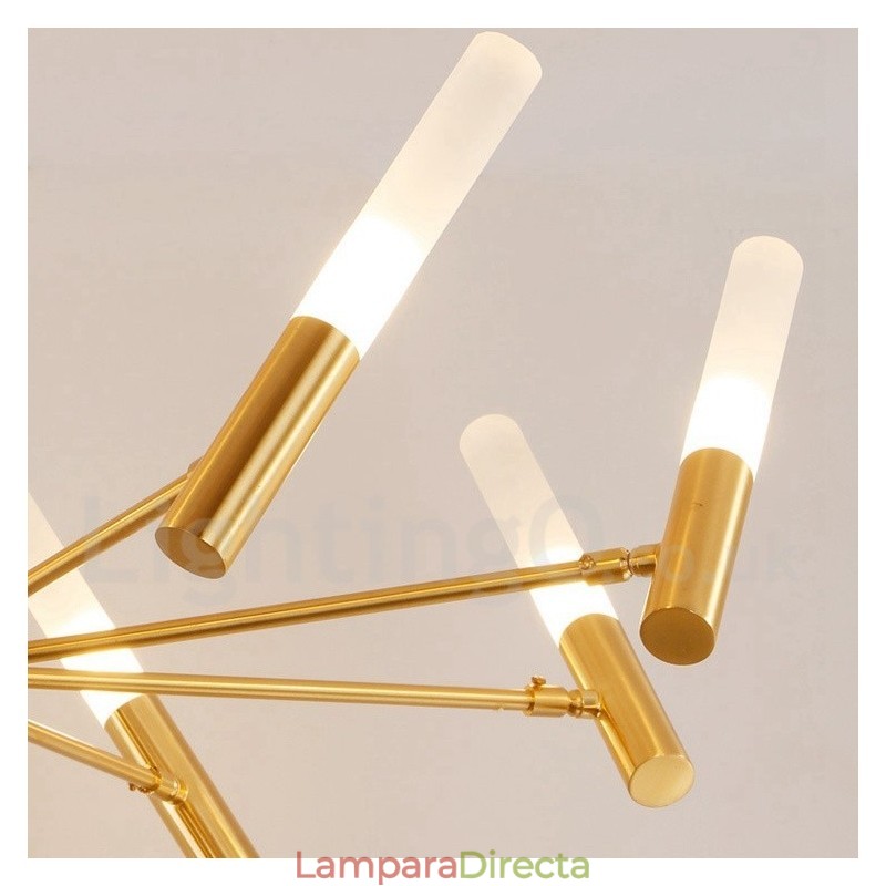 Lámpara de araña moderna contemporánea giratoria de 8 luces