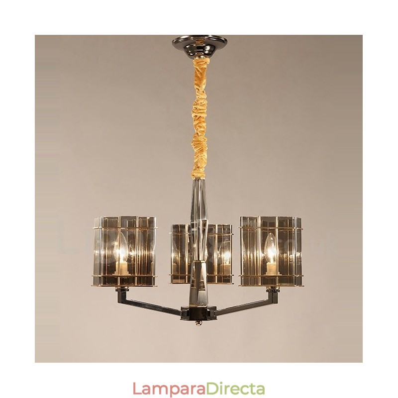 Lámpara de araña moderna contemporánea de un solo nivel de 3 luces