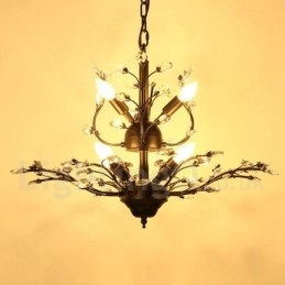 Lámpara de araña moderna contemporánea de 7 luces, 60 cm de alto y 45 cm de ancho.