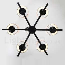 Lámpara de araña moderna contemporánea de un solo nivel con 6 luces