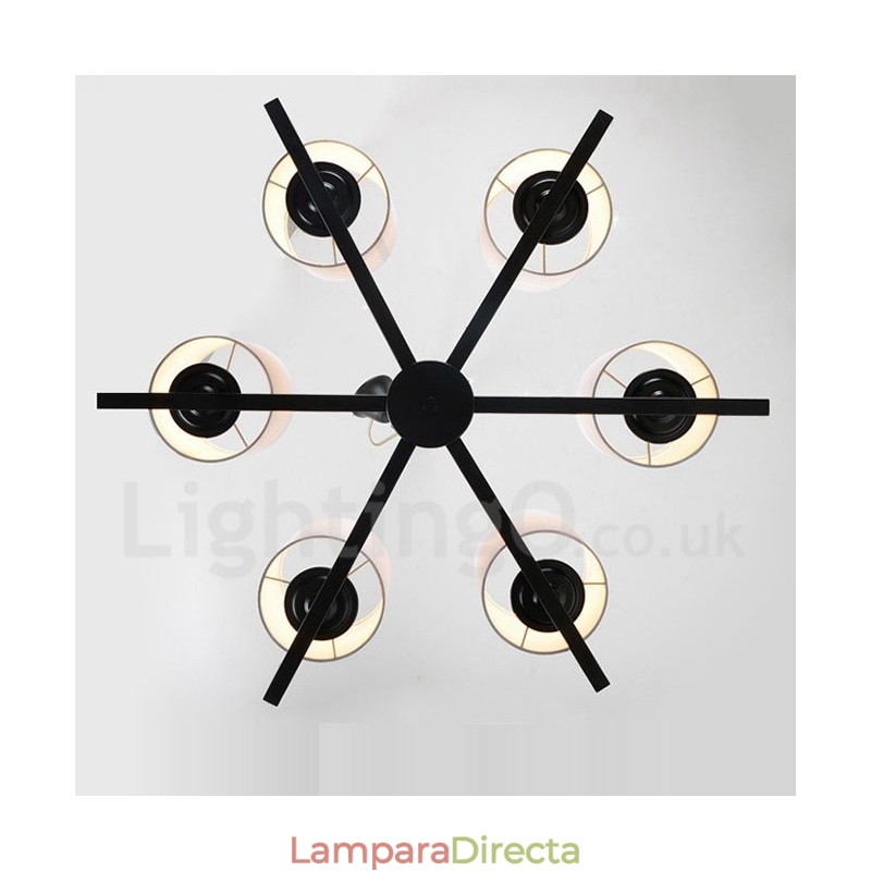 Lámpara de araña moderna contemporánea de un solo nivel con 6 luces