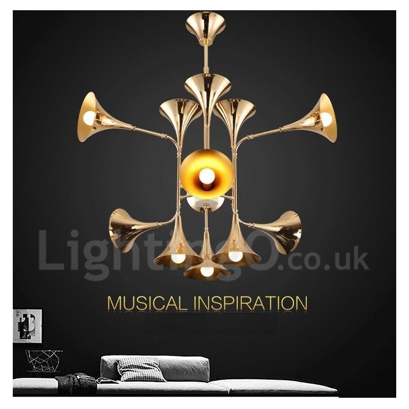Lámpara de araña de 12 luces de estilo moderno y contemporáneo.