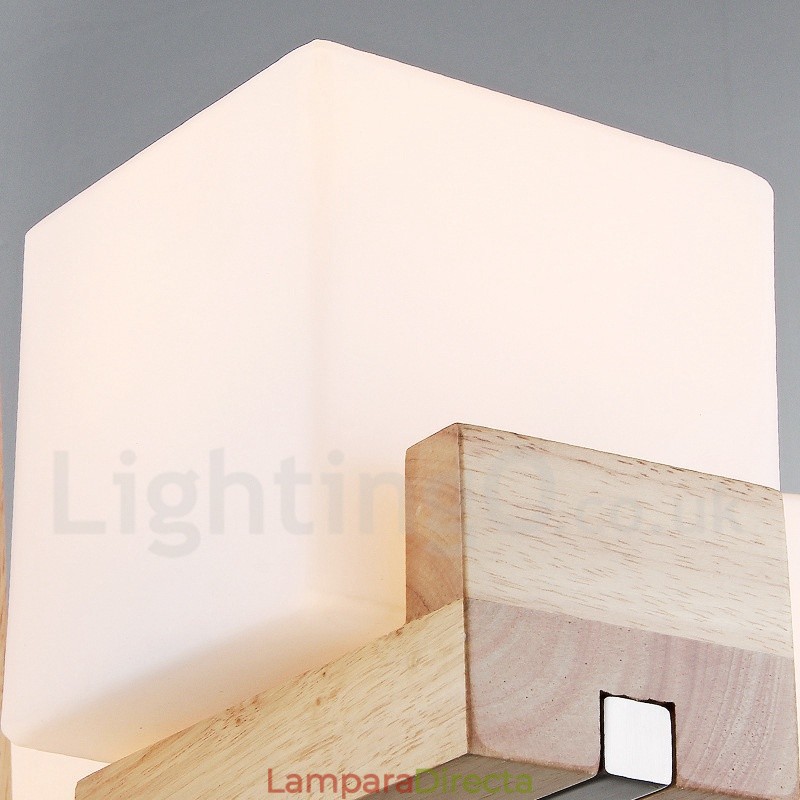 Lámpara de araña moderna contemporánea de madera de un solo nivel con 5 luces