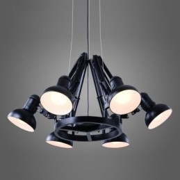 Lámpara de araña moderna contemporánea de un solo nivel con 6 luces