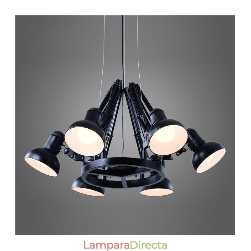 Lámpara de araña moderna contemporánea de un solo nivel con 6 luces