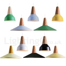 Lámpara colgante de madera contemporánea moderna de 1 luz