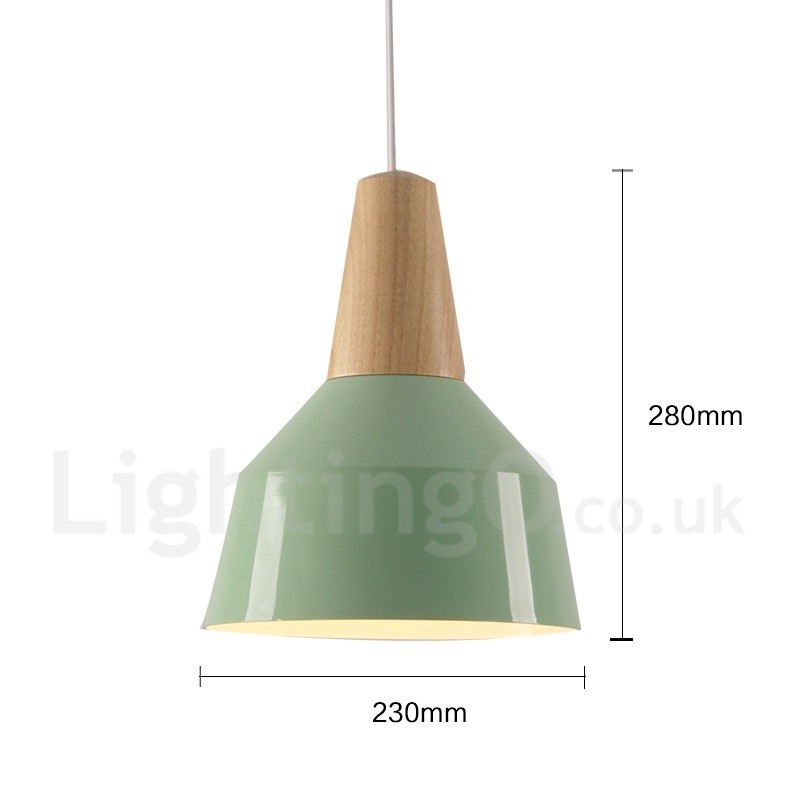 Lámpara colgante de madera contemporánea moderna de 1 luz