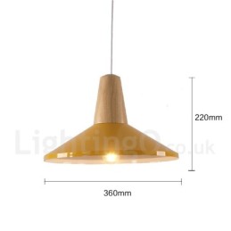 Lámpara colgante de madera contemporánea moderna de 1 luz