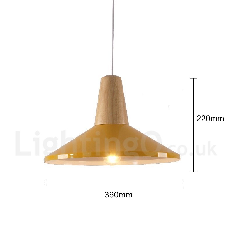 Lámpara colgante de madera contemporánea moderna de 1 luz