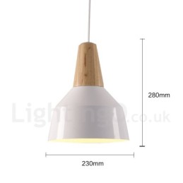 Lámpara colgante de madera contemporánea moderna de 1 luz
