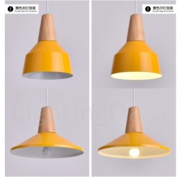 Lámpara colgante de madera contemporánea moderna de 1 luz