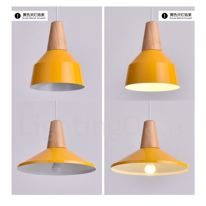 Lámpara colgante de madera contemporánea moderna de 1 luz