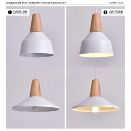 Lámpara colgante de madera contemporánea moderna de 1 luz