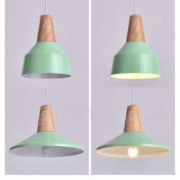 Lámpara colgante de madera contemporánea moderna de 1 luz