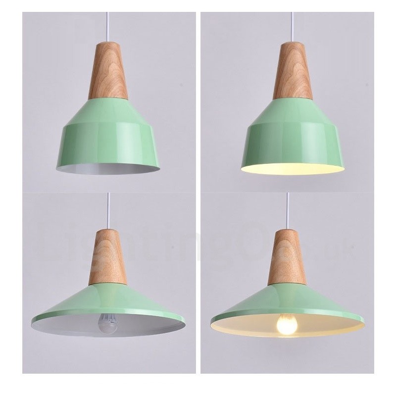 Lámpara colgante de madera contemporánea moderna de 1 luz