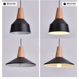Lámpara colgante de madera contemporánea moderna de 1 luz