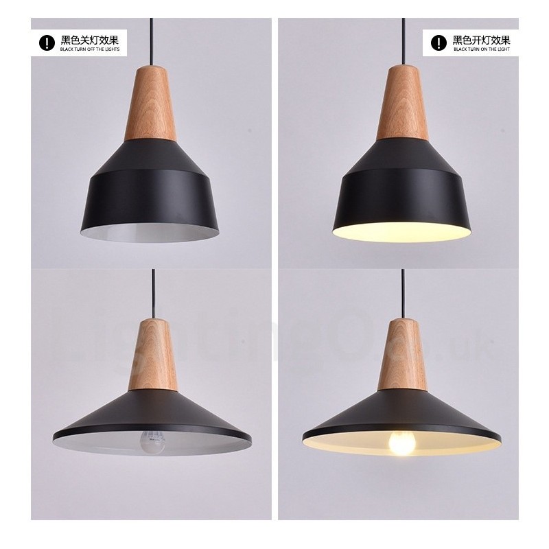 Lámpara colgante de madera contemporánea moderna de 1 luz