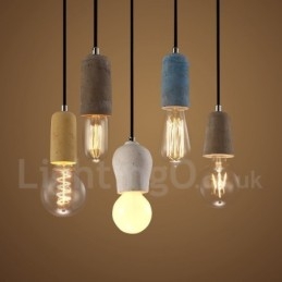 Lámpara colgante rústica de hormigón de 1 luz