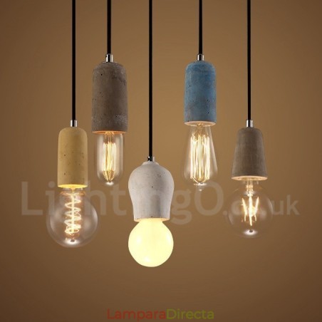 Lámpara colgante rústica de hormigón de 1 luz Lámpara colgante rústica de hormigón de 1 luz
