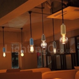 Lámpara colgante rústica de hormigón de 1 luz