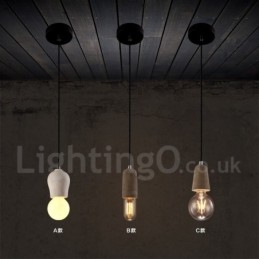 Lámpara colgante rústica de hormigón de 1 luz