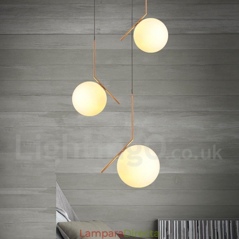 Lámpara colgante contemporánea moderna de 1 luz con pantalla de vidrio