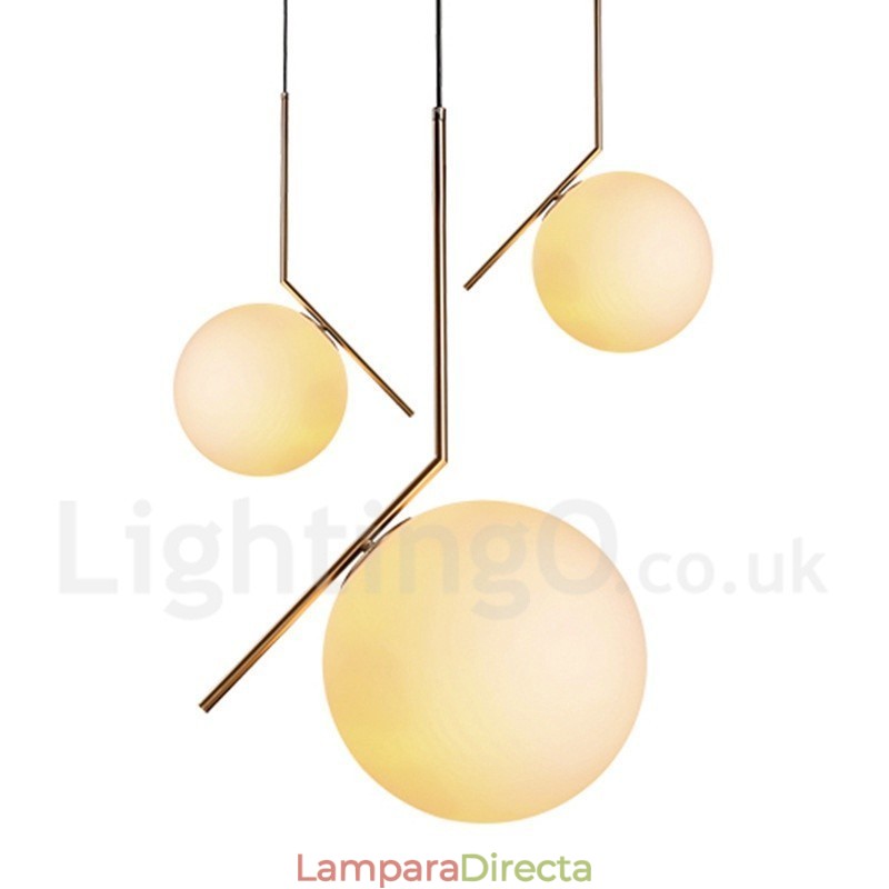 Lámpara colgante contemporánea moderna de 1 luz con pantalla de vidrio
