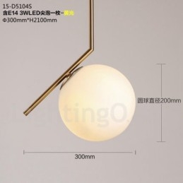 Lámpara colgante contemporánea moderna de 1 luz con pantalla de vidrio
