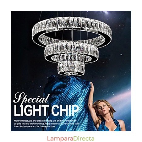 Lámparas de araña de cristal modernas con tres anillos D305070 K9, lámparas de techo de cristal grandes Lámparas de araña de cristal modernas con tres anillos D305070 K9, lámparas de techo de cristal grandes