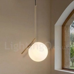 Lámpara colgante contemporánea moderna de 1 luz con pantalla de vidrio